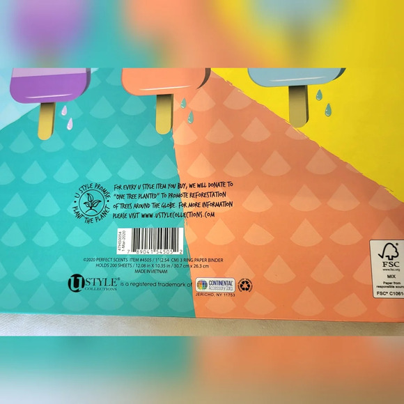 New U Style Perfect Scents Grape Scratch & Sniff 3-Ring 1" Fashion Binder - Picture 7 of 7